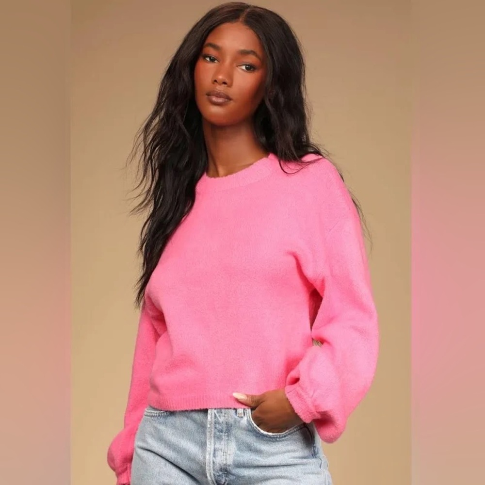 Lulus Pink Balloon Sweater